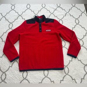 Vineyard Vines Red And Navy Snap Pullover Fleece Boys Size XL